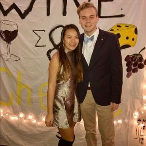 Missguided floral satin high neck halter romper.